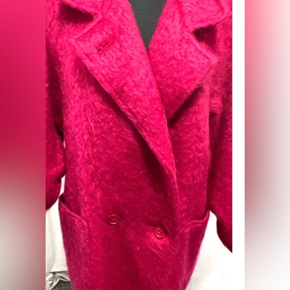 Vintage Paul Levy Fuchsia Pink Mohair Coat Bold Retro Maximalist Statement - Picture 3 of 9